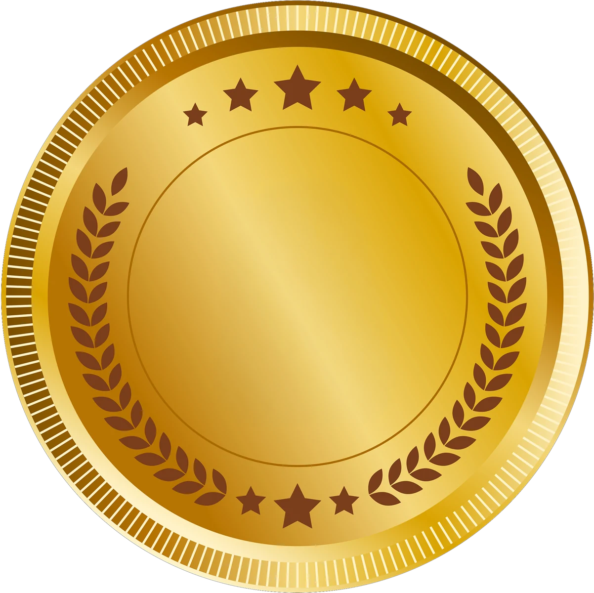 Gold medal representing Here2Win Casino's published licence