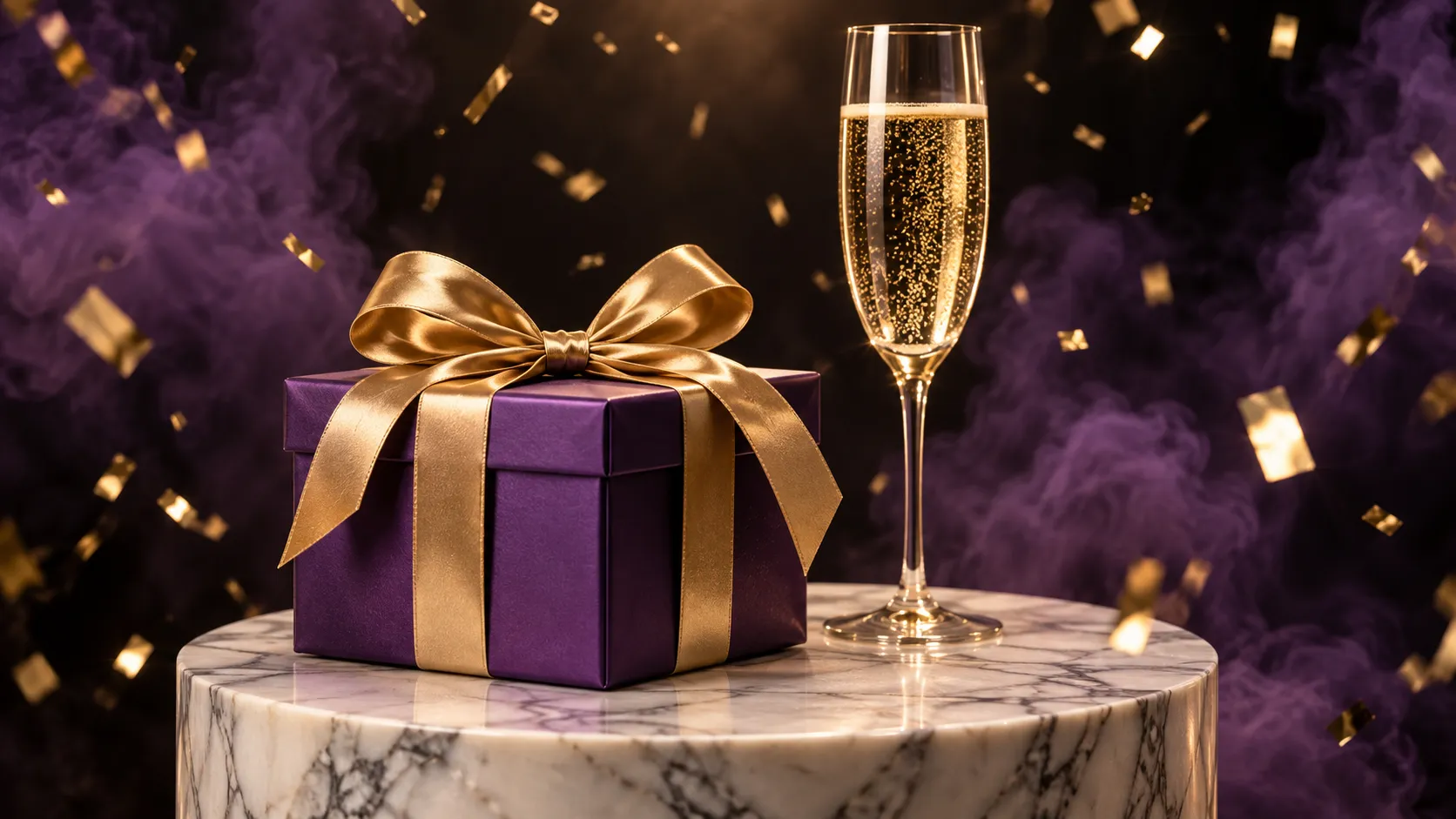 Gift box glowing with light, representing the Here2Win Casino welcome bonus activation